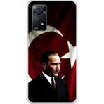 Dali Design Xiaomi Redmi Note 11 Pro Uyumlu Şeffaf Kılıf Atatürk 4 Tasarımlı - Kırmızı