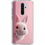 Dali Design Xiaomi Redmi Note 8 Pro Uyumlu Şeffaf Kılıf 5 Peluş Tavşan Tasarımlı - Mor