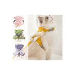 Dalian Home Kedi Gezdirme Tasması Göğüs Tasma Seti Sevimli Tavşan Desenli Kurdeleli Tasma