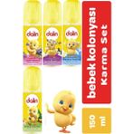 Dalin Bebek Kolonyası 150ML (Orman-Bahar-Çiçek-Okyanus) Karma 4 Lü Set - Renkli