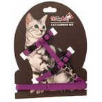 Dalis Ayarlanabilir Kedi Göğüs Tasma Seti Mor