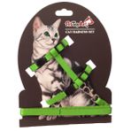 Dalis Ayarlanabilir Kedi Göğüs Tasma Seti Yeşil