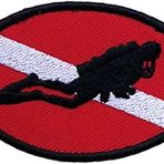 Dalış bayrağı Dalgıç Nakış işleme Arma Patch 6×9 cm