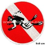 Dalış bayrağı Dalgıç Nakış işleme Arma Patch 9×9 cm