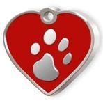 Dalis Kalp Şeklinde Mineli Kırmızı Küçük Köpek Künyesi