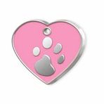 Dalis Kalp Şeklinde Mineli Pembe Büyük Köpek Künyesi