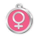 Dalis Pet Tag Pembe Mineli Kadın Sembol Desenli Künye
