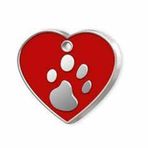 Dalis Şeklinde Mineli Kırmızı Büyük Köpek Künyesi