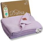 Dalisa%100 Organik Pamuk Örgü Battaniye – GOTS Sertifikalı, Hafif, Nefes Alabilir ve Rahat Yapısıyla Kanepe, Yatak ve Ev Dekorunda Boho Vintage Tarzı (Lavanta, 150X200)