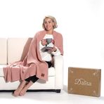 Dalisa%100 Organik Pamuk Örgü Battaniye – GOTS Sertifikalı, Hafif, Nefes Alabilir ve Rahat Yapısıyla Kanepe, Yatak ve Ev Dekorunda Boho Vintage Tarzı (Pembe, 203X228)