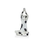 Dalmaçyalı Köpek Yoga Heykeli, Beyaz, Polyresin, 11,3x8,5x19,8 cm, El Boyamalı Dekoratif Biblo