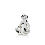 Dalmaçyalı Yoga Köpek Heykeli, Beyaz, Polyresin, 15 cm, Lotus Pozisyonu, Meditasyon Temalı Dekoratif Biblo