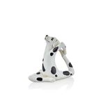 Dalmaçyalı Yoga Köpek Polyresin Heykel, Beyaz, 17x8,5x15,5 cm, Ev ve Ofis Dekorasyonu için Biblo