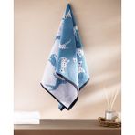 Dalmatien Ipliği Boyalı Yüz Havlusu - Mavi - 50X85 cm - 50 x 85 cm