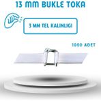 Dalpak Ambalaj 13 mm Galvaniz Bukle Toka 3,00 mm Tel Kalınlığı ( Kompozit Lifli Çember Tokası ) - 1 Adet