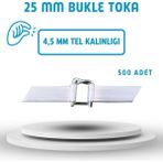 Dalpak Ambalaj 25 mm Galvaniz Bukle Toka 4,50 mm Tel Kalınlığı ( Kompozit Lifli Çember Tokası ) - 1 Adet