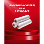 Dalpak Ambalaj 3 Adet Streç Film 17 Micron 50 cm 300 Metre x 3