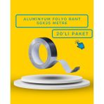 Dalpak Ambalaj Alüminyum Folyo Bant 50 x 25 Metre 10 x 2'li ( TOPLAM 20 ADET 50 x 25 METRE ) - 10'lu