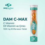 Dam Medikal Dam C-Max C Vitamini D3 Vitamini ve Çinko 1000 Mg 20 Efervesan Tablet - --