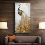DAMAIART Altın Tavus Kuşu Boyama Kanvas Baskı Resim HD Modüler Hayvanlar Oturma Odası Yatak Odası Dekorasyon Resim için Sanat Posteri 70x140 cm İç Çerçeve