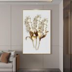 DAMAIART Beyaz Çiçek Resim Duvar Sanatı Tuval Boyama İskandinav Posterleri Baskılar Resimler Oturma Odası Ev Duvar Dekorasyonu 70x100 cm Çerçevesiz