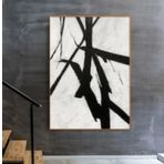 DAMAIART Büyük Soyut Siyah Beyaz Tuval Baskı Poster Modern Ev Dekorasyonu 70 x 90 cm İç Çerçeve