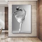 DAMAIART Siyah Beyaz Bale Dansı Posterleri İskandinav Tarzı Kız Portresi Ev Dekorasyonu Kanvas Tablo Resim 30 x 45 cm Çerçevesiz