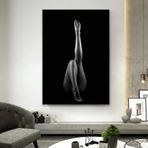 DAMAIART Siyah seksi kadın kanvas tablo, modern poster, seksi ayaklar, oturma odası dekorasyonu, büyük poster, yatak odası dekoru, 70 x 100 cm, iç çerçeve