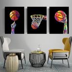 DAMAIART Soyut Grafiti Basketbol Posteri ve Baskıları, Modern Tuval Boyama Duvar Sanatı, Erkek Çocuk Odası Ev Dekorasyonu için Resim 50 x 70 cm x 3 Çerçevesiz