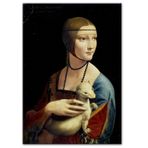 DAMAIART The Lady With An Ermine Kanvas Sanat Tabloları Duvardaki Reprodüksiyonlar Oturma Odası Ev Dekoru için Ünlü Poster Baskıları 70x100 cm İç Çerçeve