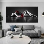 DAMAIART Tuval üzerinde büyük kadın, siyah-beyaz, seksi kız bedeni, poster ve baskılar, duvar sanatı, yatak odası resimleri, ev dekorasyonu, 50 x 100 cm, iç çerçeve