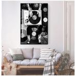 DAMAIART Vintage Duvar Resmi Siyah Beyaz Duvar Sanatı Resim Oturma Odası Dekoru Vinil Kayıtlar Aşıklar Kanvas Tablo İskandinav Poster ve Baskı 40x60 cm İç Çerçeve