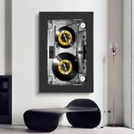DAMAIART Vintage Kaset Poster Kaset DJ Pikap Tuval Baskılar Boyama Altın Pikap Duvar Sanatı Resimleri Ev Odası Dekoru 30x45cm İç Çerçeve