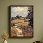 DAMAIART Vintage Tuval Duvar Sanatı, Kır Manzarası, Duvar Dekoru Boyaları, Rustik Çiftlik Evi Baskıları Estetik Ev Dekorasyonu (80 x 120 cm/Kanvas Sarma)