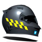 Damalı Kask Motosiklet Sticker Takımı Reflektif, Floresan, Parlak Düz, Özel Renkler Çınar Extreme Floresan Sarı