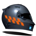 Damalı Kask Motosiklet Sticker Takımı Reflektif, Floresan, Parlak Düz, Özel Renkler Çınar Extreme Floresan Turuncu