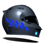 Damalı Kask Motosiklet Sticker Takımı Reflektif, Floresan, Parlak Düz, Özel Renkler Çınar Extreme Reflektif Mavi
