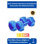 Dambıl Set Spor Egzersiz Vücut Kas Geliştirme Fitness Ağırlık Mavi 4 kg * 2 Adet