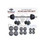 Dambılcım Platinum 65 KG Halter Seti 65 KG Dambıl Seti Ağırlık Seti Vücut Geliştirme Aleti