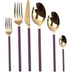 Dame Marie Carre Purple Gold 36 Parça Çatal Kaşık Bıçak Seti
