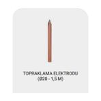 Dameks Bakır Kaplama Topraklama Elektrodu (Çubuğu) - (Ø20 - 1,5 Mt)