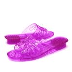 Damen Hausschuhe Kadın Kaymaz Duş Ayakkabıları Retro Şeffaf Plastik Terlikler Ev Yumuşak Tabanlı Sandalet Terlikler Moda Açık Hava Terlikleri Duschschuhe(Purple,40)