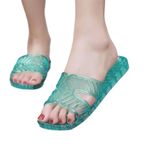 Damen Hausschuhe Moda Şeffaf Terlikler Kaymaz Plastik Duş Ayakkabıları İç Mekan Ev Yumuşak Tabanlı Sandalet Terlikler Kadın Yaz İç Mekan Dış Mekan Terlikler Duschschuhe(Green,39)