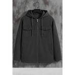Damga Erkek Oversize Premium Füme Kapşonlu Mont