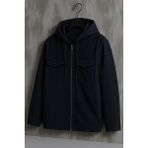 Damga Erkek Oversize Premium Lacivert Kapşonlu Mont