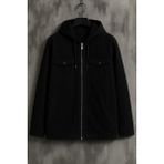 Damga Erkek Oversize Premium Siyah Kapşonlu Mont - 2XL