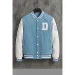 Damga Erkek Premium Oversize Buz Mavi Kot Kolej Mont - 2XL