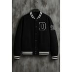 Damga Erkek Premium Oversize Siyah Kot Kolej Mont