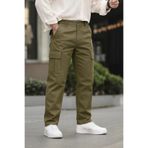 DAMGA JEANS Erkek Bol Paça Kargo Cepli Haki Baggy Pantolon