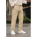 DAMGA JEANS Erkek Bol Paça Kargo Cepli Krem Baggy Pantolon